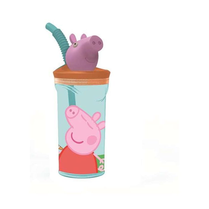 Vaso con figurita 3D peppa pig core 360 ml. Vaso con figurita 3D peppa pig core 360 ml.