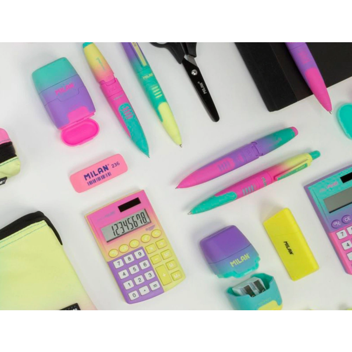 Milan Portaminas Compact Sunset 0,7 mm con Goma de Borrar Colores Surtidos 3