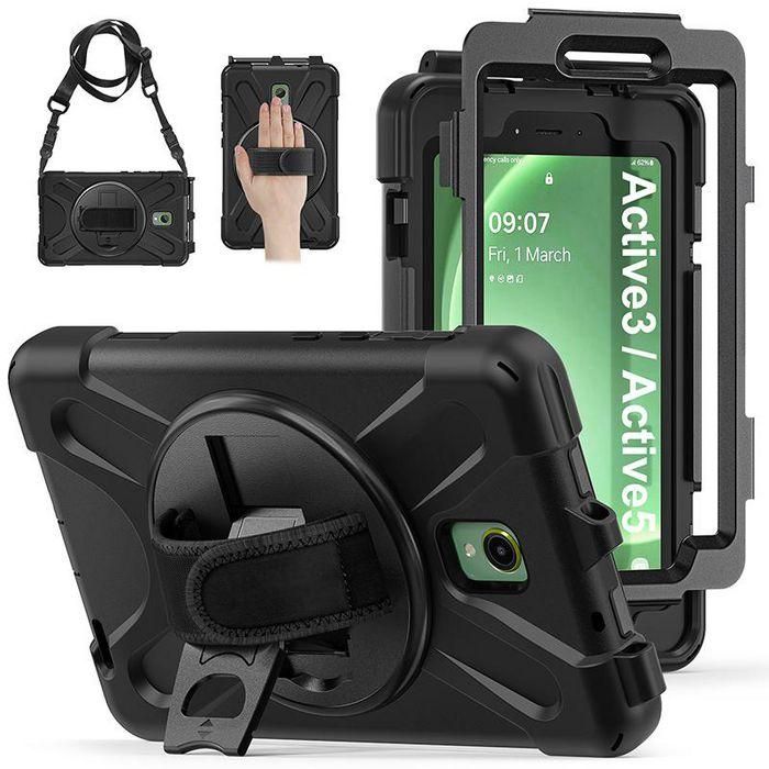 eSTUFF Galaxy Tab Active3/Active5 CHICAGO Full Body Defender Case with built-in screen protector - Black 1 eSTUFF Galaxy Tab Active3/Active5 CHICAGO Full Body Defender Case with built-in screen protector - Black 1