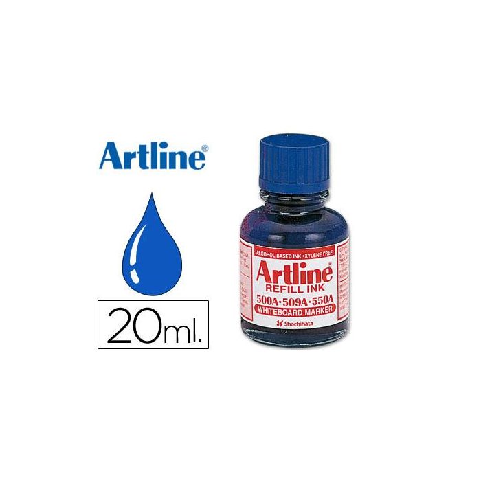 Tinta Artline Azul Para Rotulador Pizarra Blanca 500A Bote 20 mL