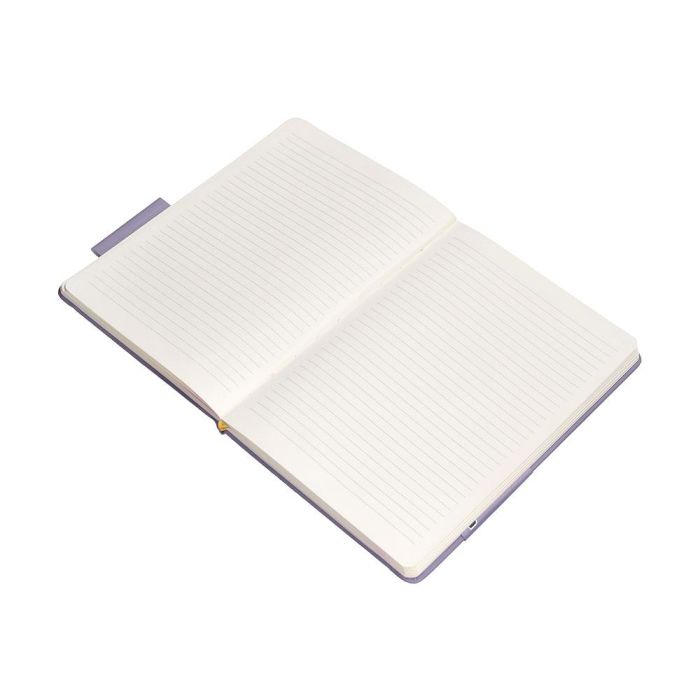 Cuaderno Con Gomilla Antartik Notes Tapa Dura A4 Hojas Rayas Morado Y Amarillo 100 Hojas 80 gr Fsc 8