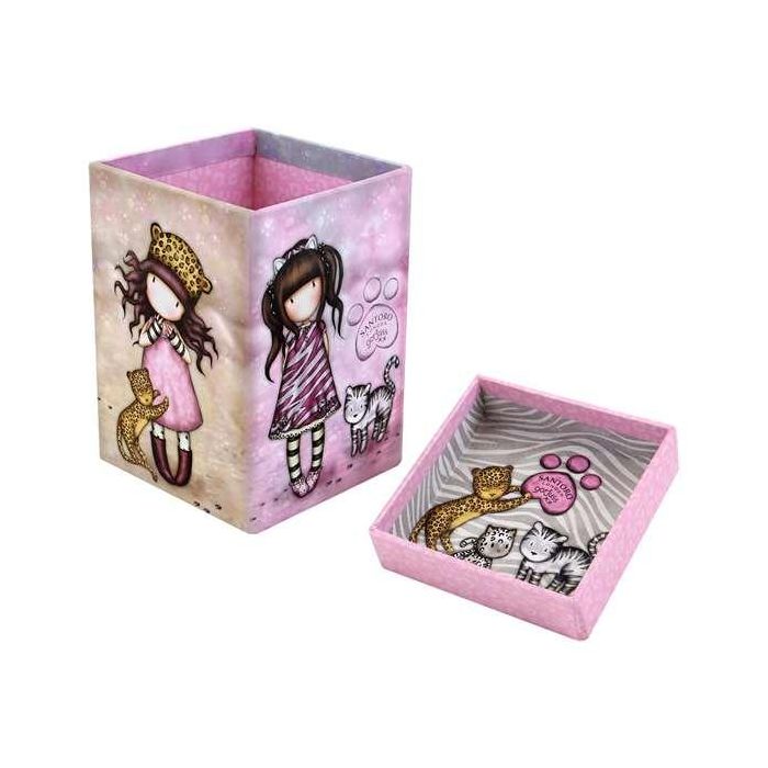 Gorjuss Cubilete de Cartón con Bandeja - Colección Ruby Wild - Organizador de Escritorio Infantil Gris para Material Escolar, Edad +3 Años Gorjuss Cubilete de Cartón con Bandeja - Colección Ruby Wild - Organizador de Escritorio Infantil Gris para Material Escolar, Edad +3 Años
