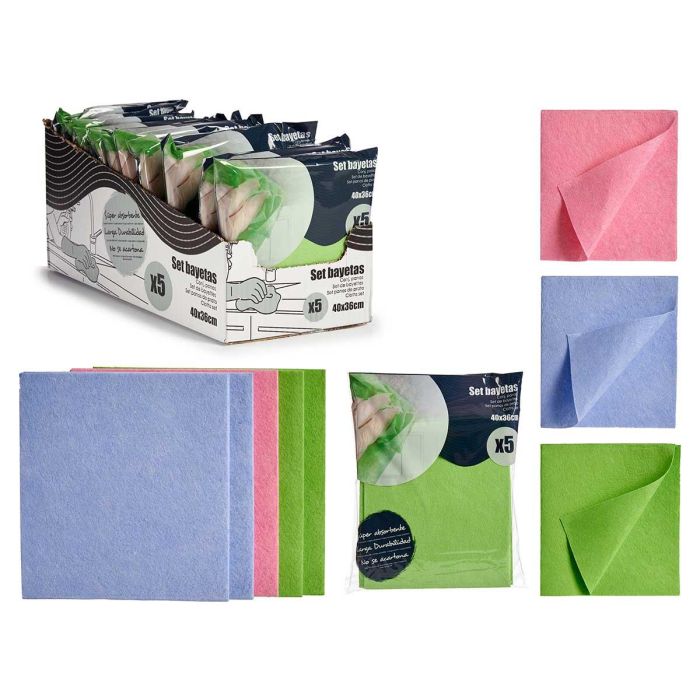 Set 5 Bayetas Suaves 40x36 cm Surtidos Colores - Arte Regal (12 Unidades) Set 5 Bayetas Suaves 40x36 cm Surtidos Colores - Arte Regal (12 Unidades)