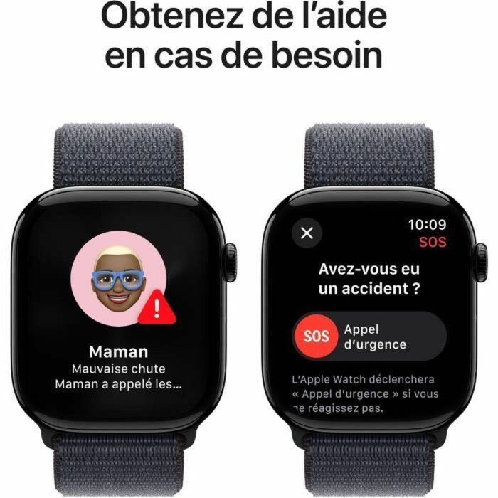 Apple Watch Series 10 GPS - 46 mm - Caja de aluminio en negro azabache - Correa deportiva Ink 1