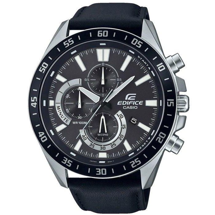 Casio Edifice Reloj de Cuero Genuino Negro