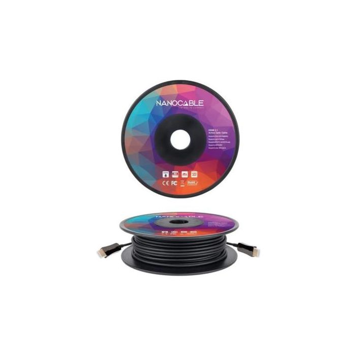 Nanocable Cable HDMI V2.1 AOC 10.15.2150 8K@60Hz 4K@120Hz 48Gbps 50m Negro