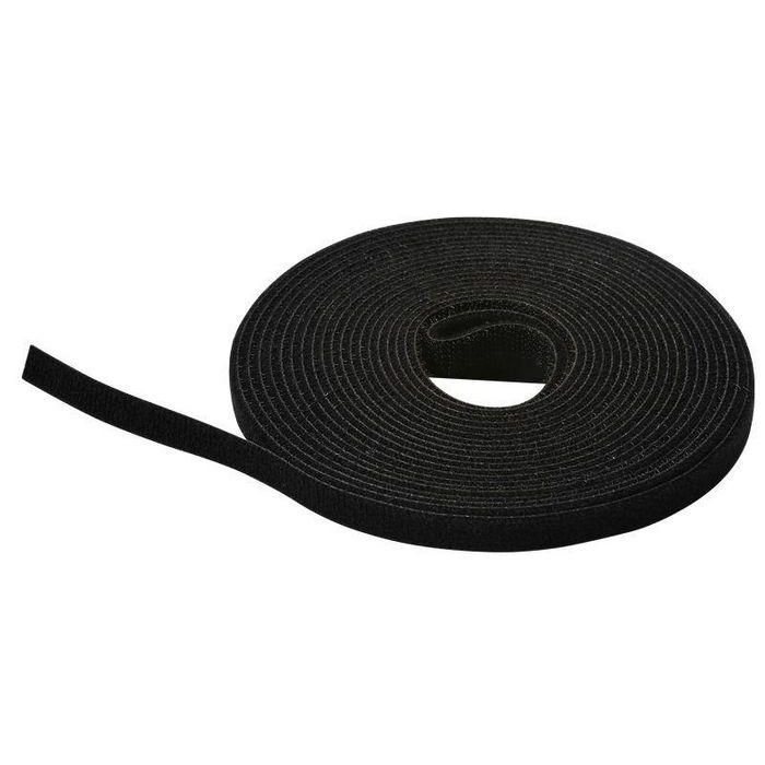 Lanview Rollo de Cinta de Gancho y Bucle auto-adherente para Gestión de Cables Sensibles a la Presión, 10m x 15mm Negro