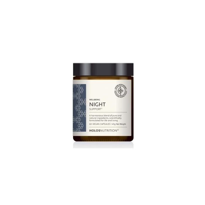 HOLOS NUTRITION Night Support 60 Vcap - Magnesio y Botánicos para Relajación y Sueño Sin Gluten ni Lactosa