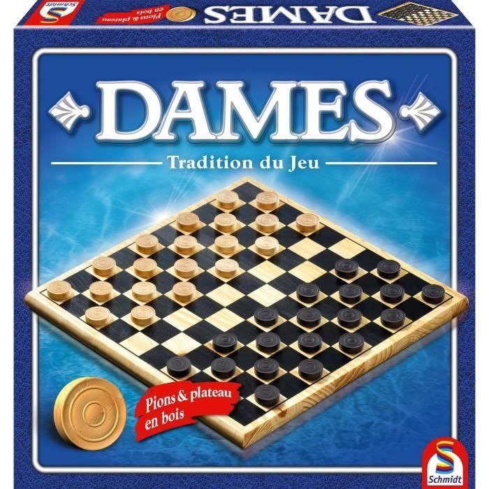 Schmidt Spiele Juego de Mesa Damas de Madera Tradicionales 2 Jugadores 6+ Años 1