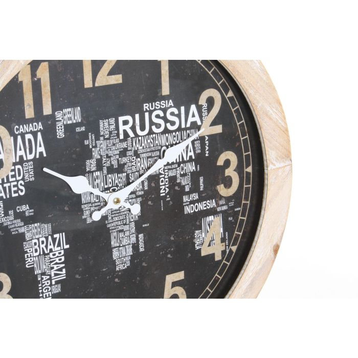 DKD Home Decor Reloj Sobremesa Vintage Negro Natural 41x52.5x6.5 cm (2 Unidades) 2