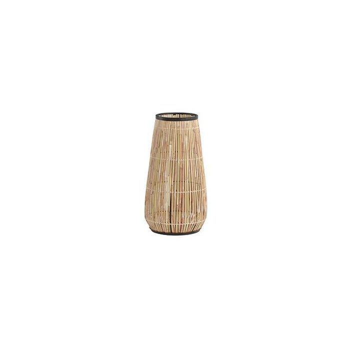 DKD Home Decor Jarron Decorativo Balines de Ratan y Metal, Colores Natural y Negro, 38x38x73 cm