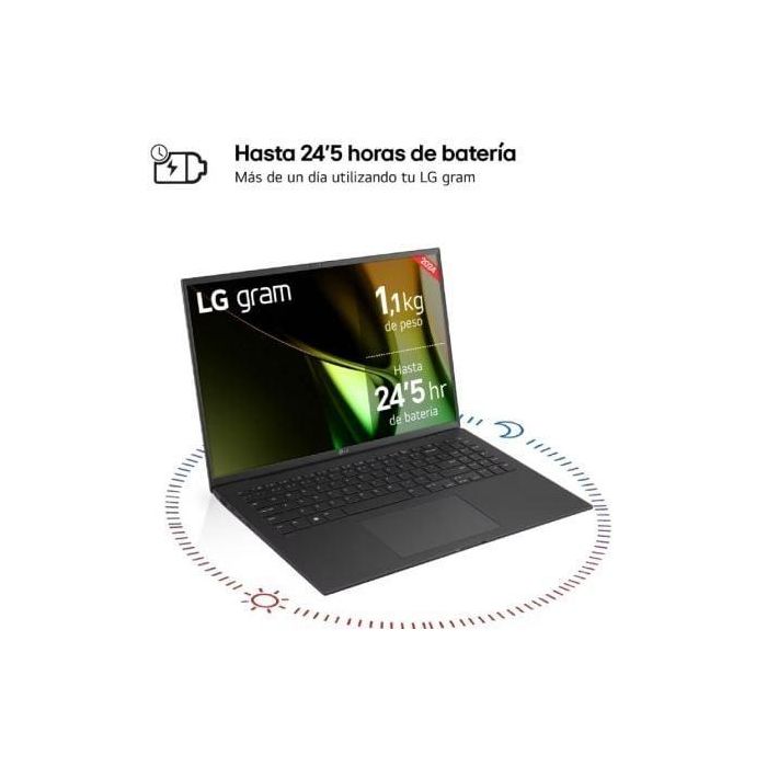 LG Gram 16ZD90S Portátil Ultraligero 16" WQXGA IPS Antirreflejos, Intel Core Ultra 7 155H, 16GB LPDDR5, 512GB SSD, Negro 1 LG Gram 16ZD90S Portátil Ultraligero 16" WQXGA IPS Antirreflejos, Intel Core Ultra 7 155H, 16GB LPDDR5, 512GB SSD, Negro 1