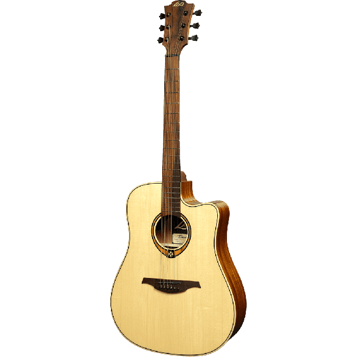 LAG Guitarra Acústica Dreadnought Cutaway A/E Tramontane 88 - Natural Abeto Engelmann Macizo Khaya Bronce Stage LAG 2