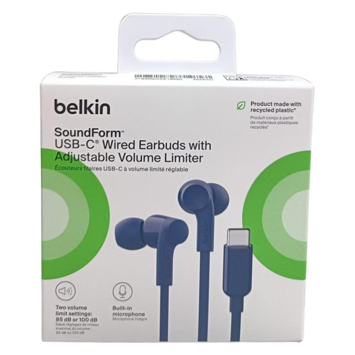 Belkin G3H0002HQBLV2 Auriculares USB-C Azules con Signature Sound, IPX5 y Limitador de Volumen para Niños 1