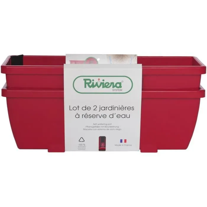 Riviera RIV1687434768649 Jardinera EVA - Juego de 2 Maceteros de Plástico, 57 cm, Rojo 0 Riviera RIV1687434768649 Jardinera EVA - Juego de 2 Maceteros de Plástico, 57 cm, Rojo 0