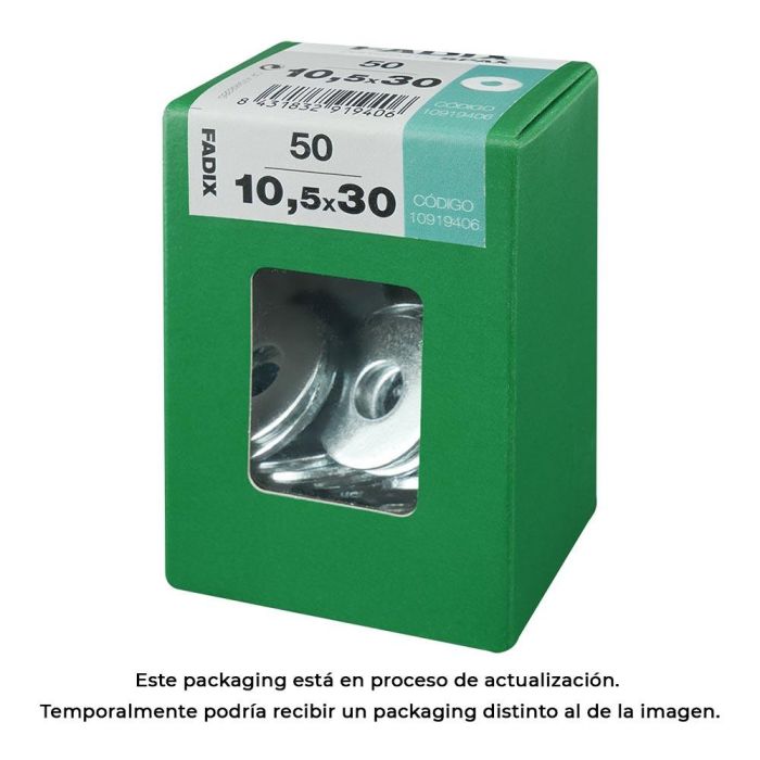 Fadix Caja 50 Unidades Arandela Plana Ancha de Cinc 10,5x30mm