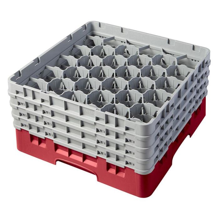 CAMBRO - 30S958-110 - Cesta de lavado 30 comp. 5 alturas - 7,84 cm Ø máx. - alt. máx. 25,8 cm - 50 x 50 x 30,8 cm - Negro
