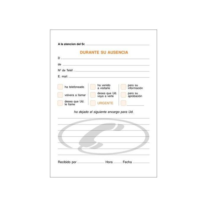 Talonario Llamadas Telefono 8º Natu Loan (Set de 10)