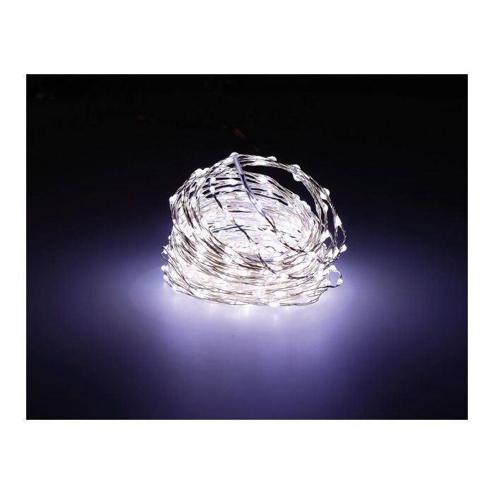 Guirnalda micro led extra dense luz fria parpadeante 14m 567 leds cable plata