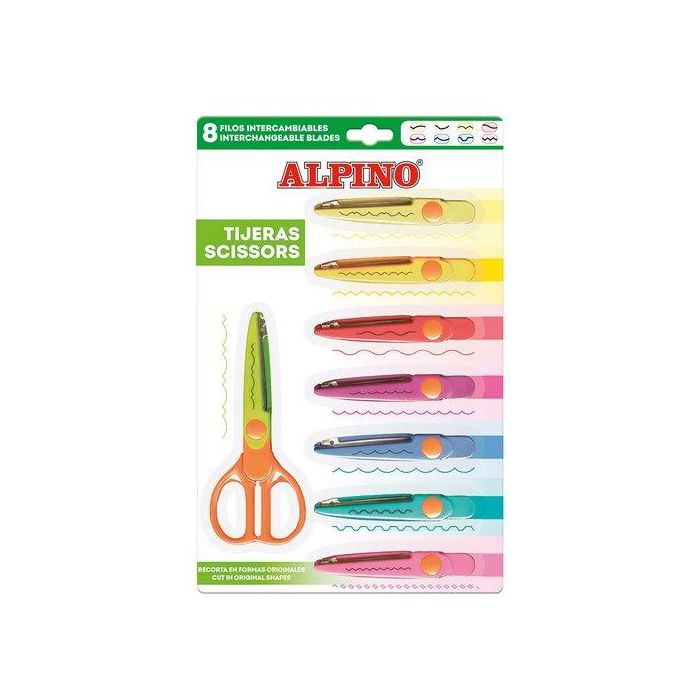 Tijeras Escolares Alpino Fashion Shapes 8+1 Cortes Especiales