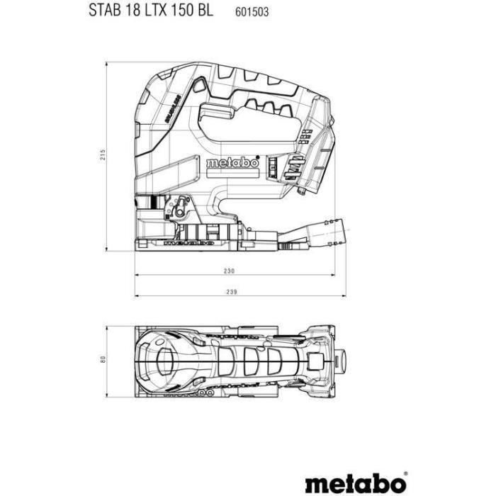 Sierra de calar a batería - METABO - STAB 18 LTX 150 BL - 18 V - MetaBOX 145 L 3 Sierra de calar a batería - METABO - STAB 18 LTX 150 BL - 18 V - MetaBOX 145 L 3