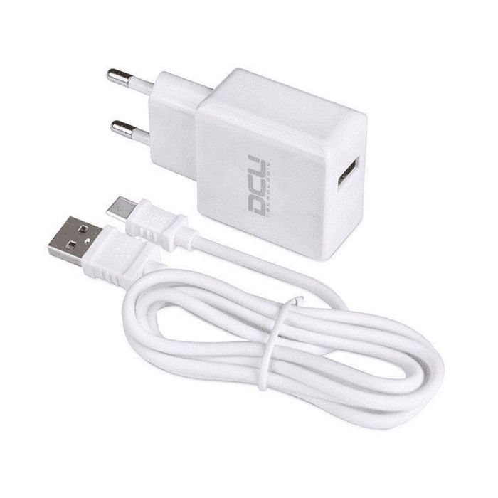 Cargador de Pared + Cable USB A a USB C DCU 66826 Blanco (1 m)