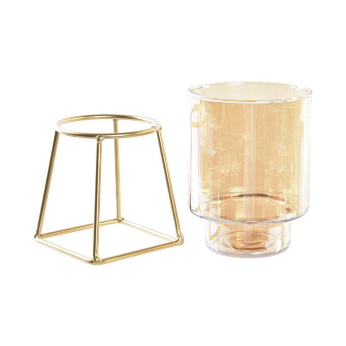 DKD Home Decor Portavela Navidad Moderna Cristal y Metal Dorado Plateado 9x9x17 cm Surtido (6 Unidades) 2