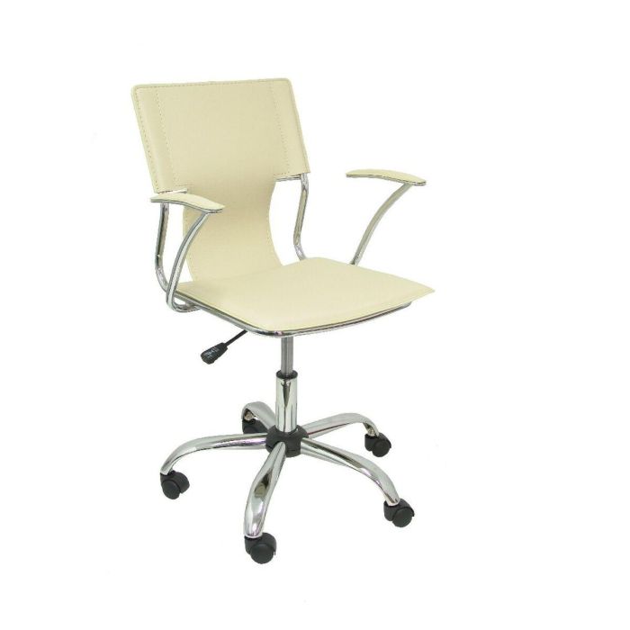 Piqueras Y Crespo Silla Bogarra Giratoria Brazos-F Chasis Cromado Tapizado Similpiel Crema Piqueras Y Crespo Silla Bogarra Giratoria Brazos-F Chasis Cromado Tapizado Similpiel Crema
