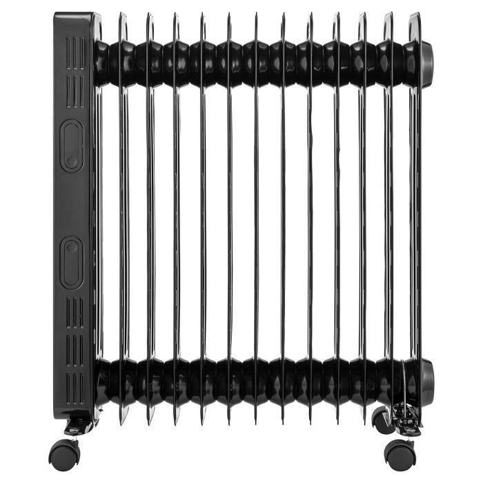 Radiador eléctrico baño de aceite 2500W OCEANIC - 3 potencias - Termostato electrónico - Mando a distancia - Móvil - Negro 3 Radiador eléctrico baño de aceite 2500W OCEANIC - 3 potencias - Termostato electrónico - Mando a distancia - Móvil - Negro 3