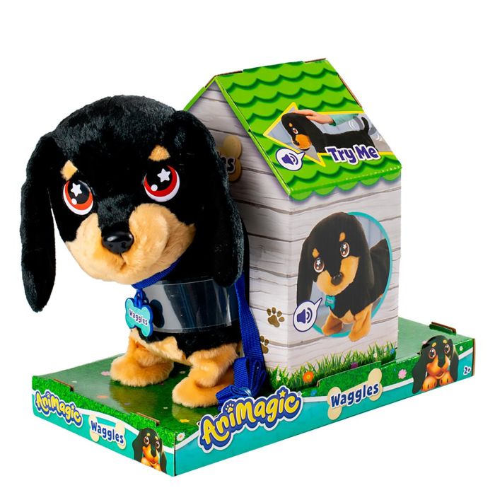 Bizak 64559091 Waggles, Mi Perrito Salchicha interactivo que camina, ladra, mueve la cola. Peluche suave, incluye correa 0 Bizak 64559091 Waggles, Mi Perrito Salchicha interactivo que camina, ladra, mueve la cola. Peluche suave, incluye correa 0