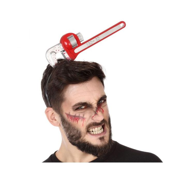 Diadema Halloween Llave Inglesa Roja Ensangrentada 28 cm para Disfraces de Terror 0 Diadema Halloween Llave Inglesa Roja Ensangrentada 28 cm para Disfraces de Terror 0