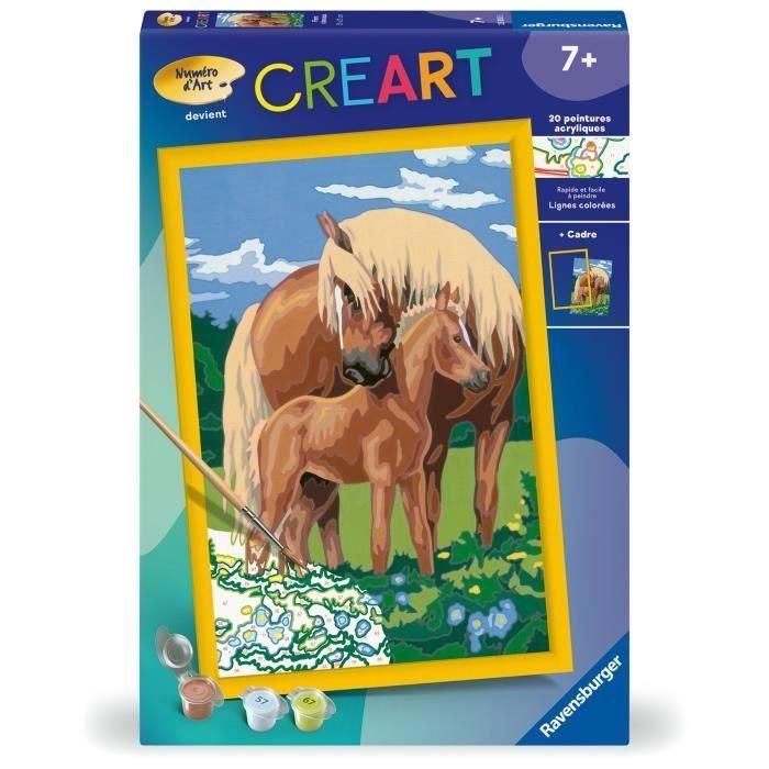 CreArt Kids - Caballos orgullosos (31 x 21 cm), kit de pintura por números, 7 años en adelante, 25850, Ravensburger