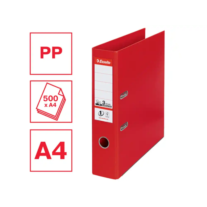Esselte N 1 Archivador de Palanca Din A4 Lomo 75 mm Carton Forrado Rojo 1