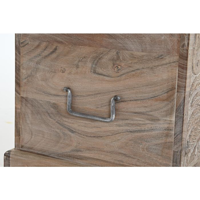 DKD Home Decor Arcón de Acacia Marrón Natural 90 x 40 x 40 cm Hecho a Mano con 1 Puerta 5