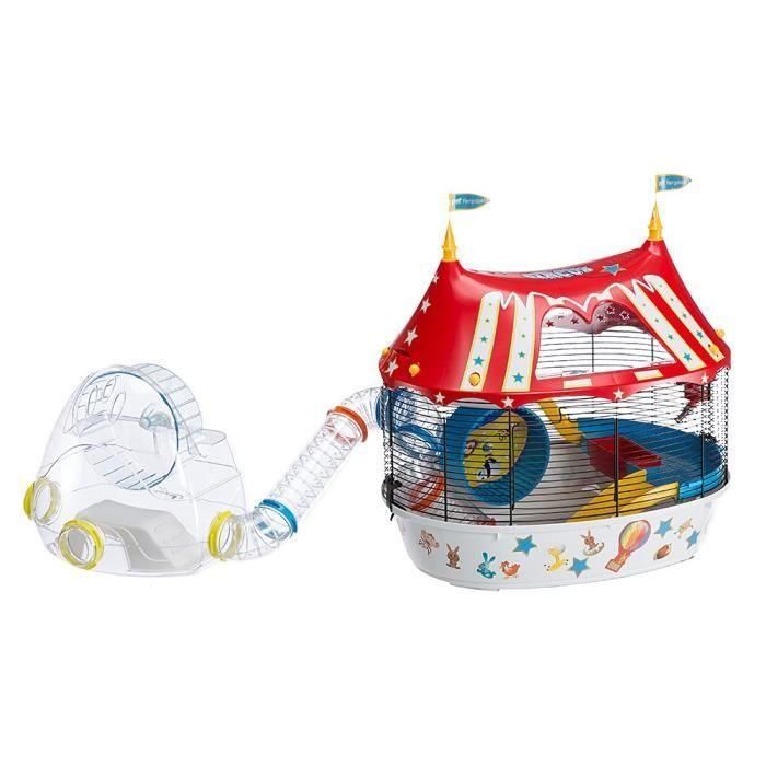 FERPLAST Cage Circus Fun 49,5x34x42,5 cm - Rojo - Para hámster 1 FERPLAST Cage Circus Fun 49,5x34x42,5 cm - Rojo - Para hámster 1