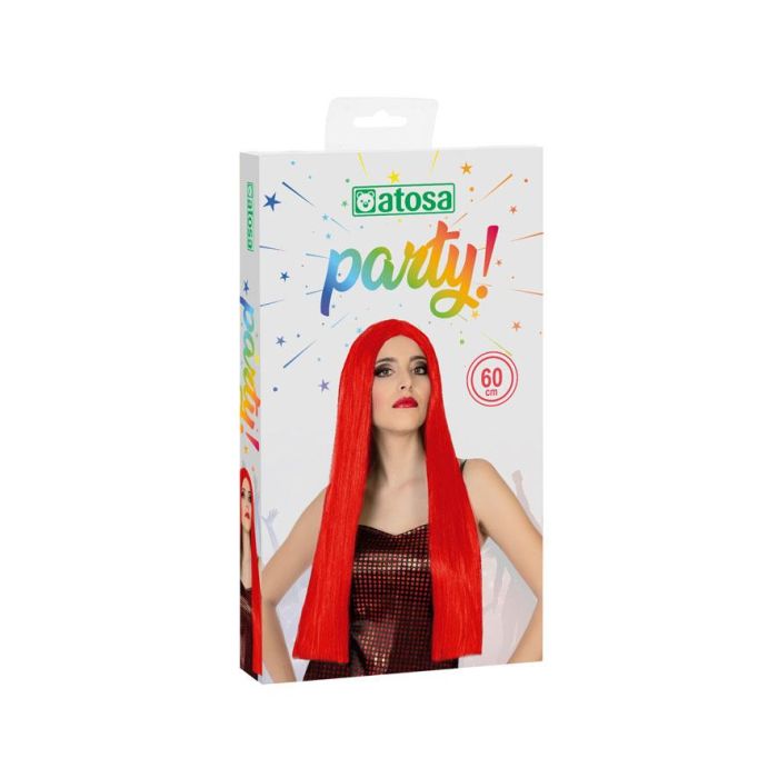 Peluca Lisa Rojo Extra Largo 60 cm 1