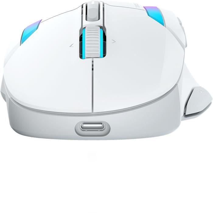 Ratón inalámbrico para juegos - Turtle Beach Kone II Air - Ergonómico - Blanco, Bluetooth, 26.000 DPI, rueda 4D 4