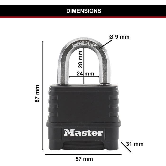 MASTER LOCK Candado de alta seguridad [Combinación] [Zinc] [Exterior] M178EURD 4