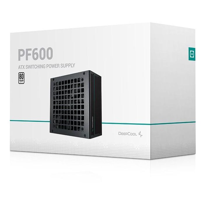 DeepCool R-PF600D-HA0B-EU PF600 Fuente Alimentación ATX 600W Certificación 80 PLUS White Cables Planos Ventilador 120mm 8
