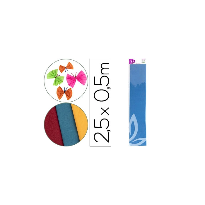 Liderpapel Papel Crespón Azul 50 cm x 2.5m 34 g/m² 0 Liderpapel Papel Crespón Azul 50 cm x 2.5m 34 g/m² 0