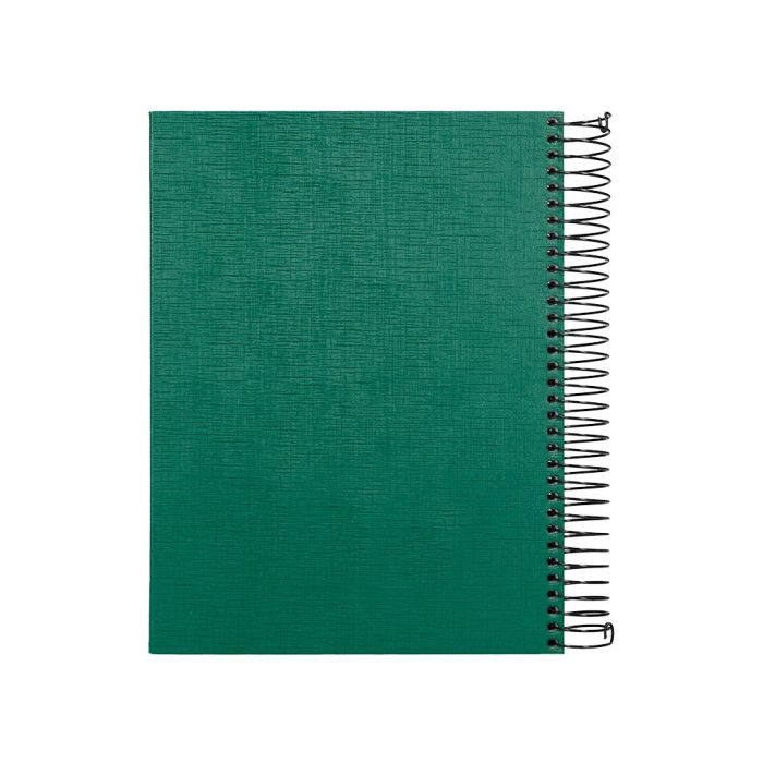 Cuaderno Espiral Liderpapel A5 Micro Papercoat Tapa Forrada 140H 75 gr Cuadro5 mm 5 Bandas 6 Taladros Verde 3