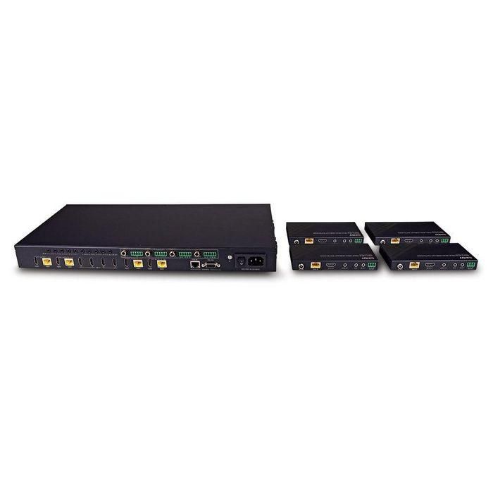 Lindy 150m Cat.6 4x4 HDMI 4K60 HDBaseT Matrix Extender 3 Lindy 150m Cat.6 4x4 HDMI 4K60 HDBaseT Matrix Extender 3