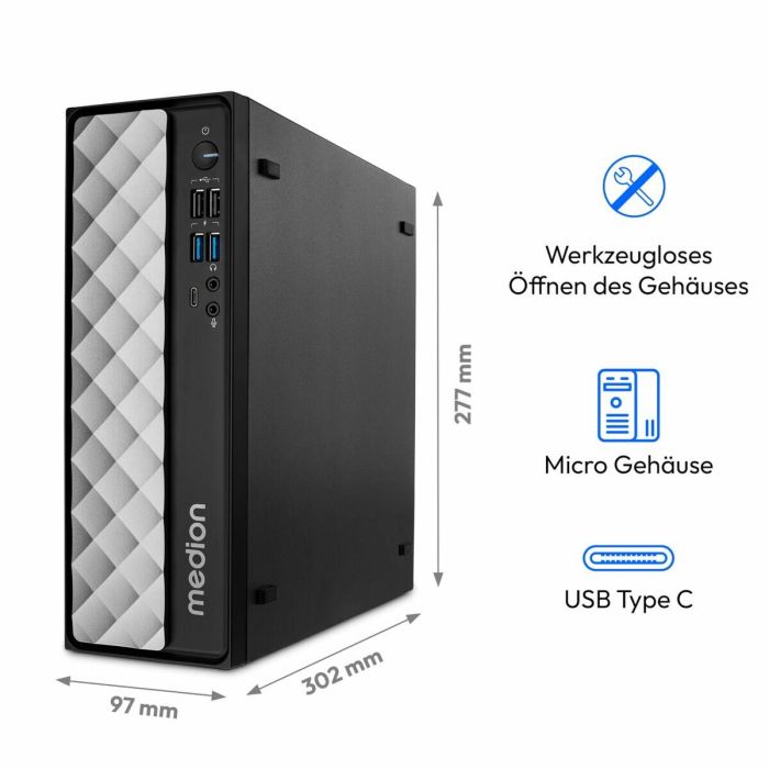PC de Sobremesa Medion 10025295 Intel Core i7-12650H 16 GB RAM 1 TB 1 TB SSD 14 PC de Sobremesa Medion 10025295 Intel Core i7-12650H 16 GB RAM 1 TB 1 TB SSD 14