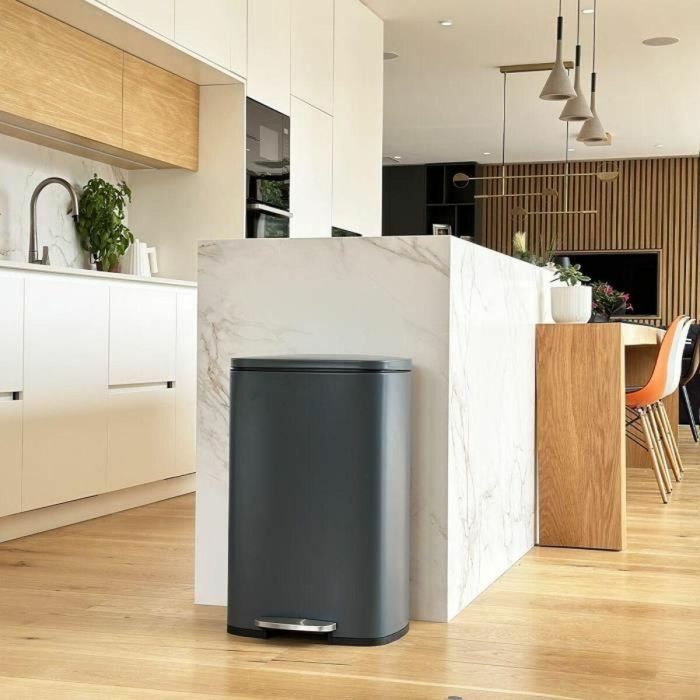 Kitchen Move Papelera de Cocina con Pedal KIT3666162006648, Diseño Gris Mate en Acero Inoxidable, 50L 3 Kitchen Move Papelera de Cocina con Pedal KIT3666162006648, Diseño Gris Mate en Acero Inoxidable, 50L 3