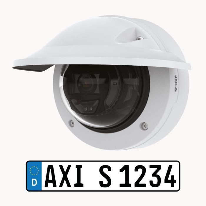 Axis P3265-LVE-3 Cámara Domo Fija Exterior HDTV 1080p con Verificador de Matrículas Integrado, Antivandálica IK10, Visión Nocturna