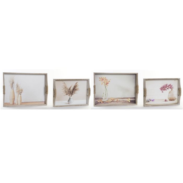 Bandeja Scandi DKD Home Decor Multicolor Dorado 30 x 6 x 40 cm Set de 2 (2 Unidades)