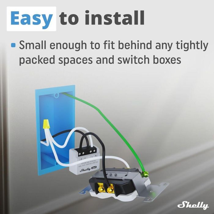 Shelly PM Mini Gen. 3 Relais WLAN BT Unterputz Interruptor inteligente inalámbrico 1P 9