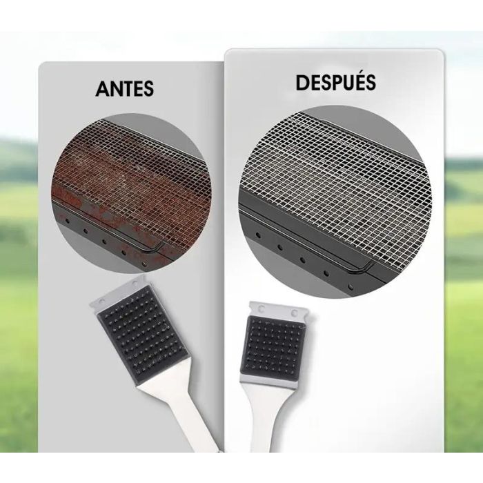 Cepillo para limpiar barbacoa de acero Algon BBQ (12 Unidades) 5 Cepillo para limpiar barbacoa de acero Algon BBQ (12 Unidades) 5