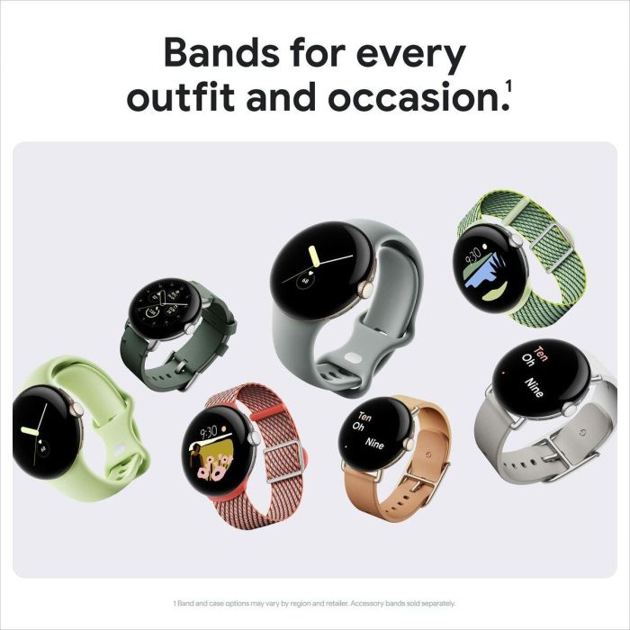 Google Pixel Watch 41mm polished silver stainless steel con correa charcoal active band 5 Google Pixel Watch 41mm polished silver stainless steel con correa charcoal active band 5