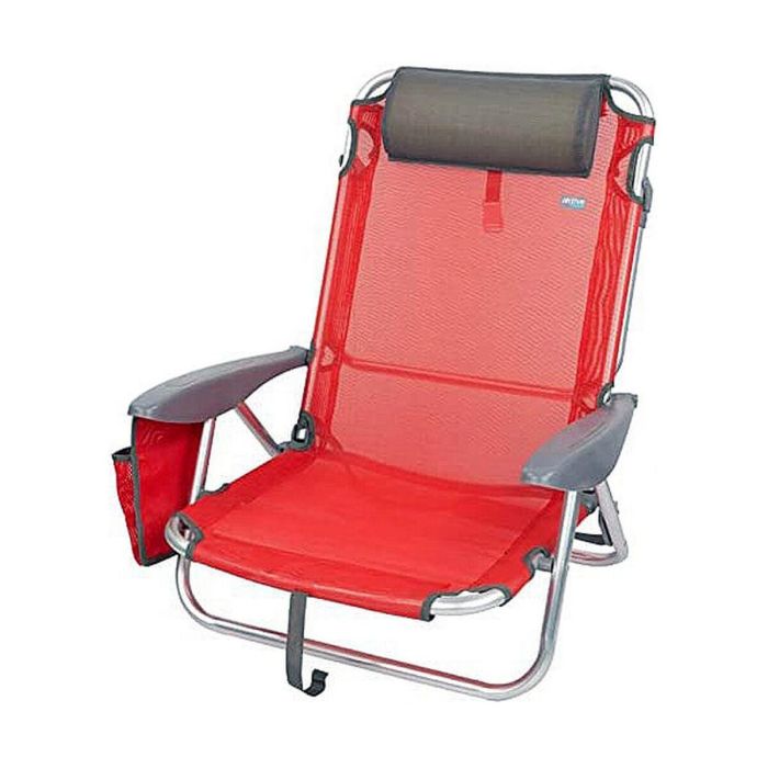 Silla playa plegable aluminio 4 posiciones menorca 51x45x76 cm con cojin y bolso. 2 Silla playa plegable aluminio 4 posiciones menorca 51x45x76 cm con cojin y bolso. 2